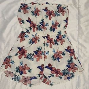 Floral tube romper